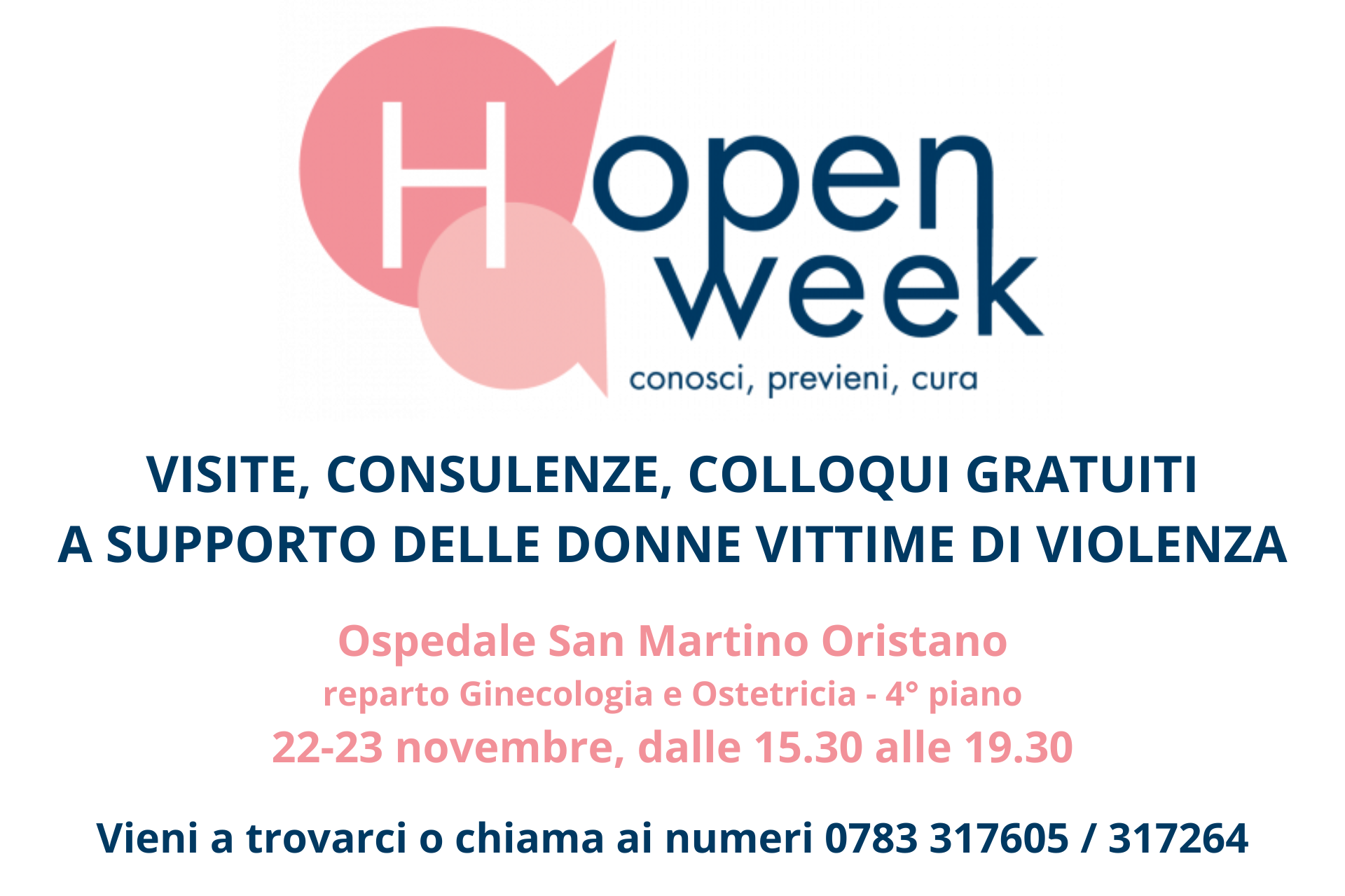 San Martino: visite e colloqui per le donne vittime di violenza