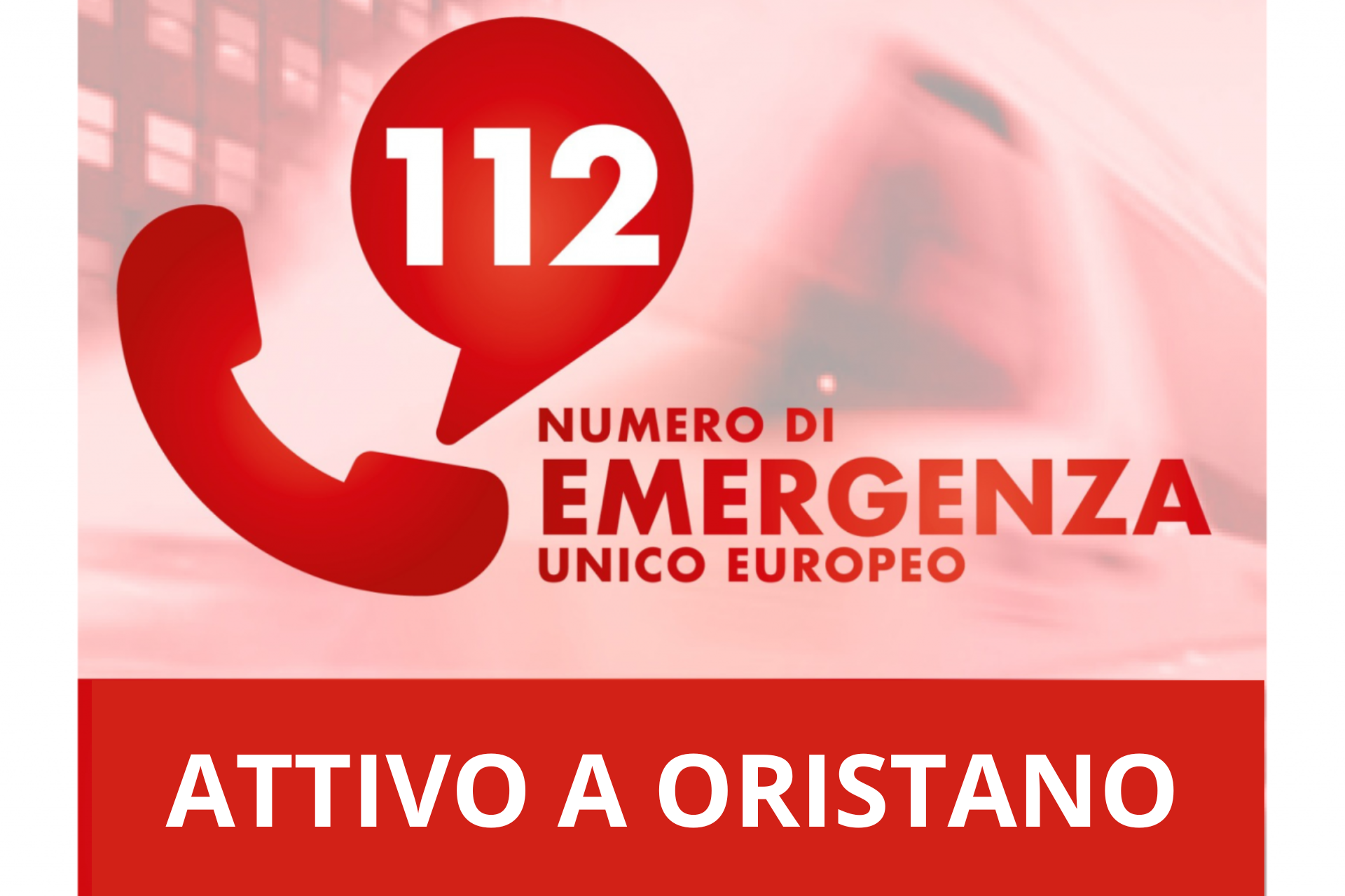 Numero Unico Europeo 112 attivo anche a Oristano