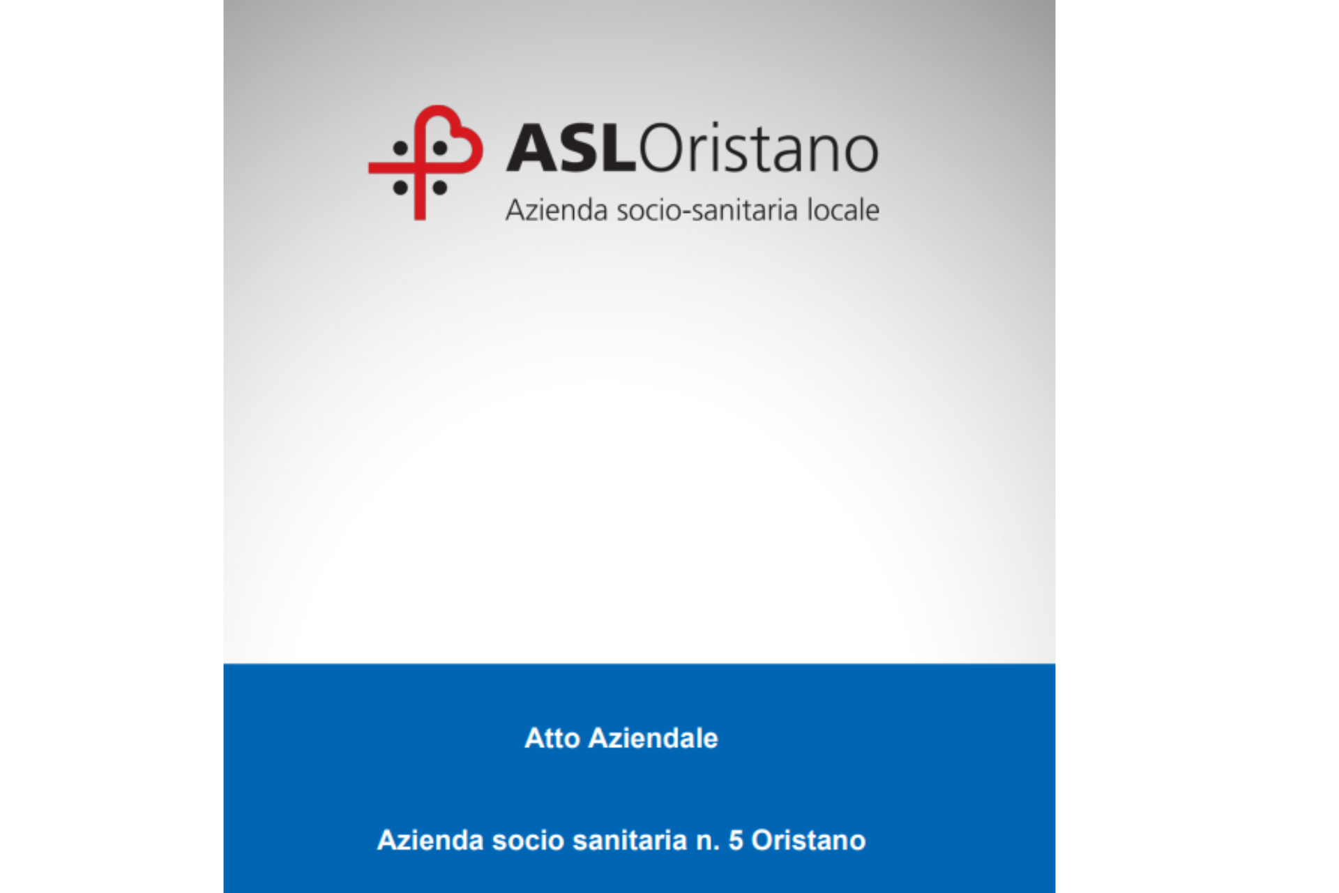 copertina dell'atto aziendale