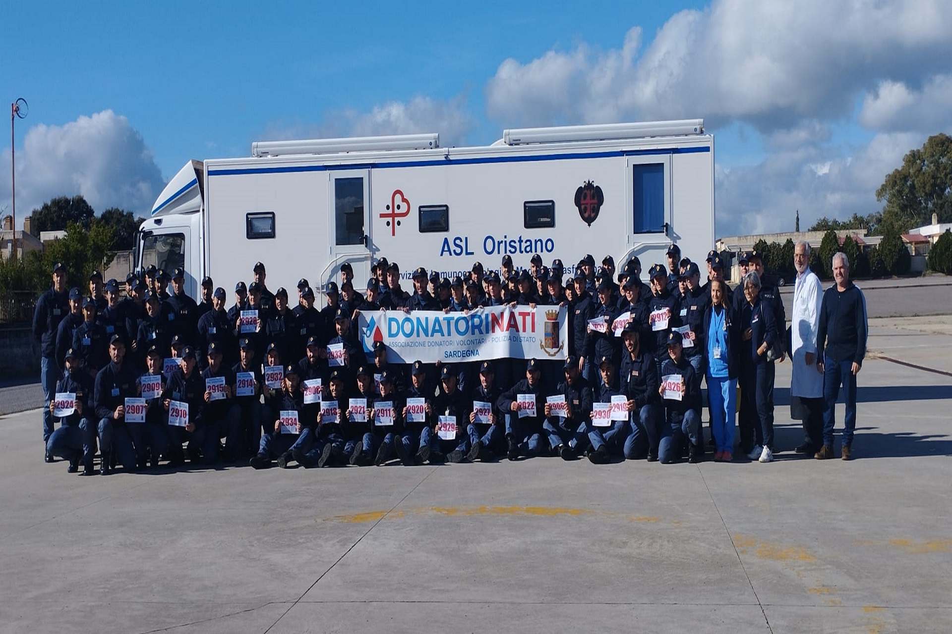 Il cuore della Polizia di Stato per l’emergenza “sangue” in Sardegna