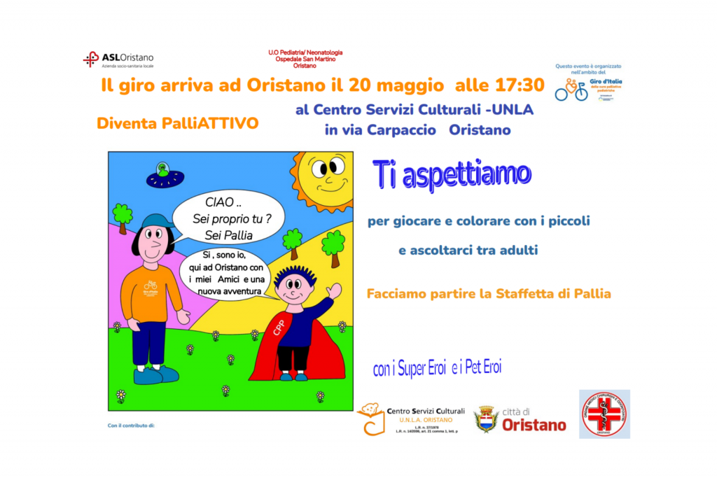 Il Giro d’Italia delle cure palliative pediatriche oggi a Oristano