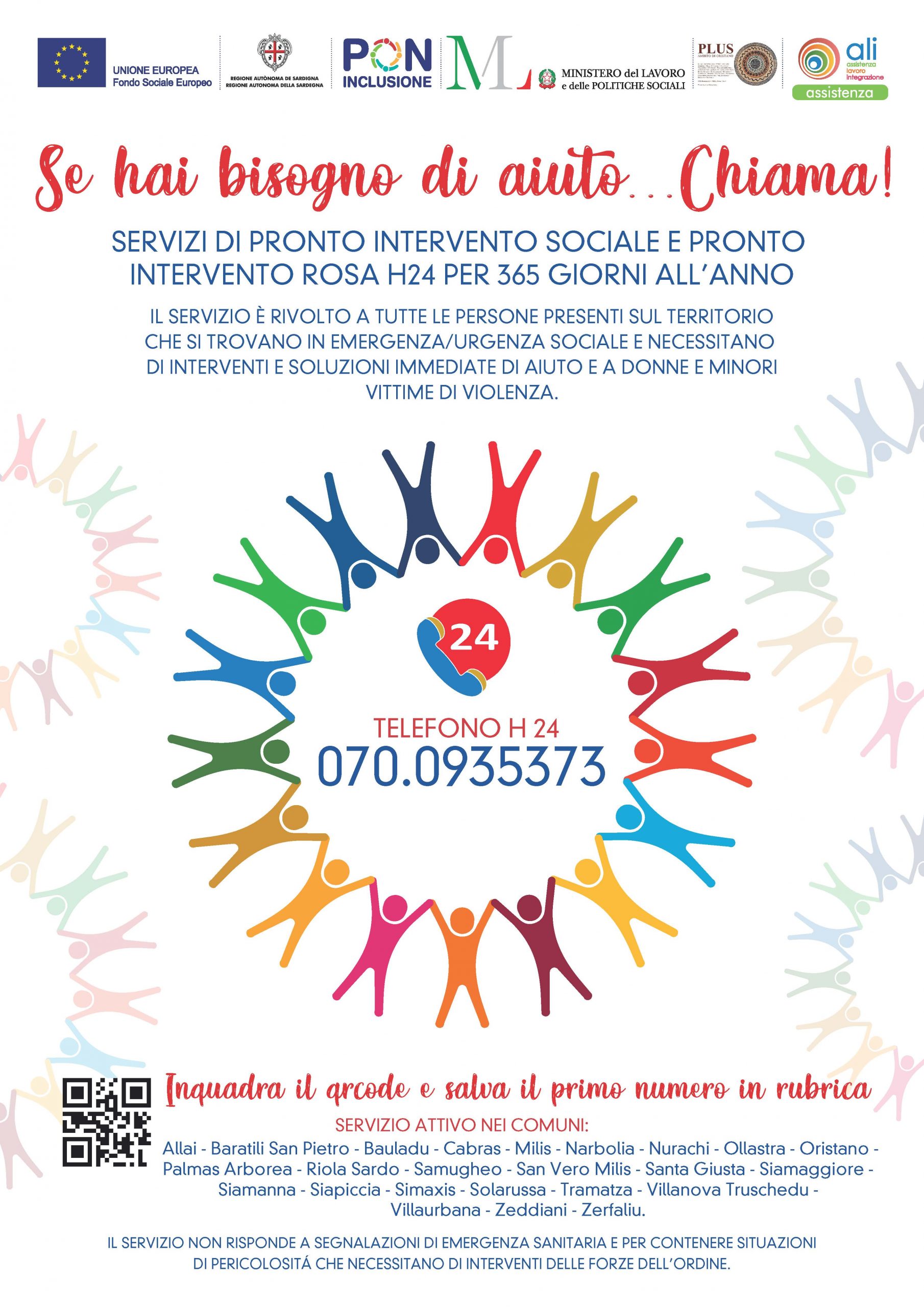 Plus Oristano, un numero attivo h 24 per l’emergenza sociale Plus Oristano, un numero attivo h 24 per l’emergenza sociale