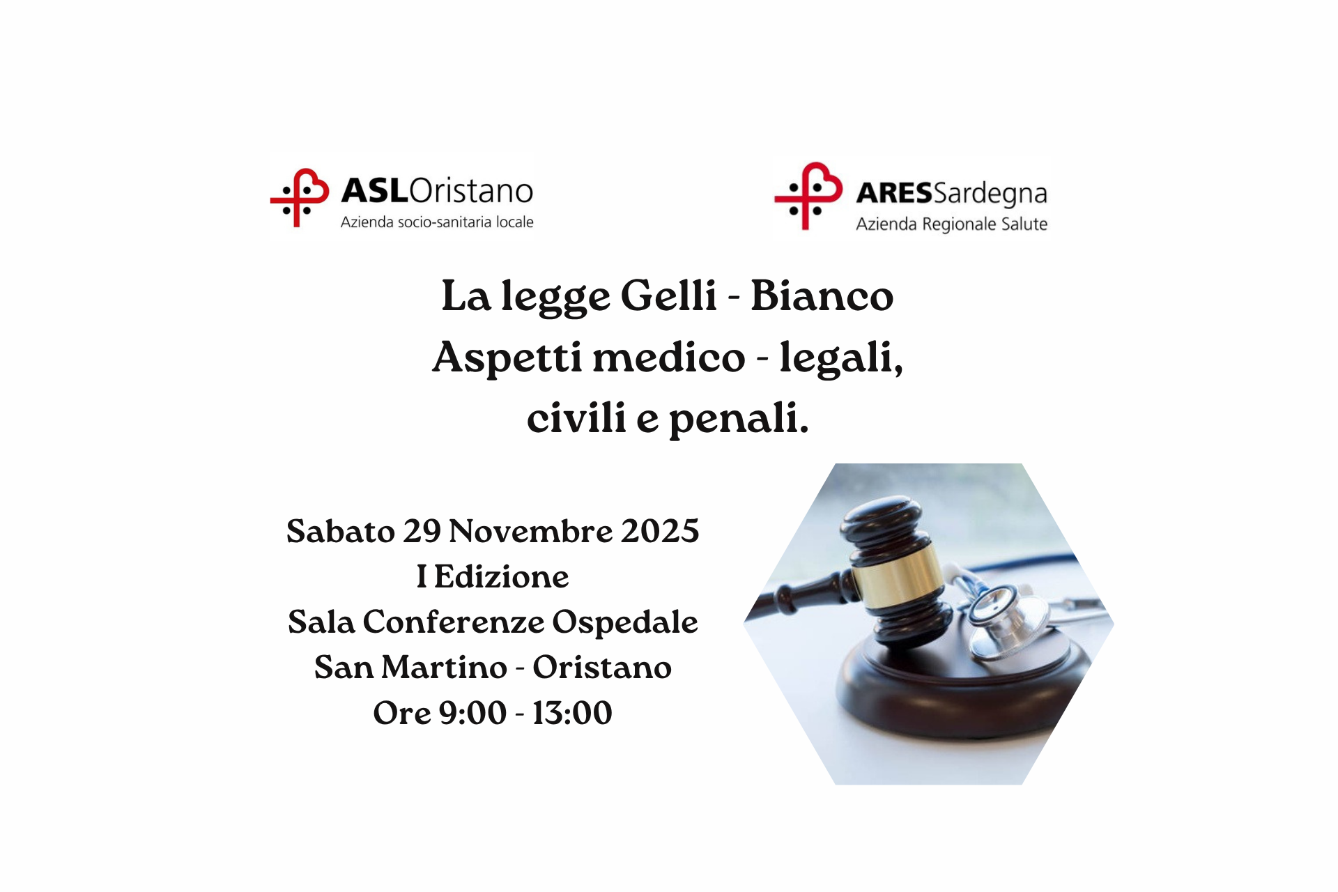 Legge Gelli-Bianco: evento formativo sabato 29 novembre a Oristano