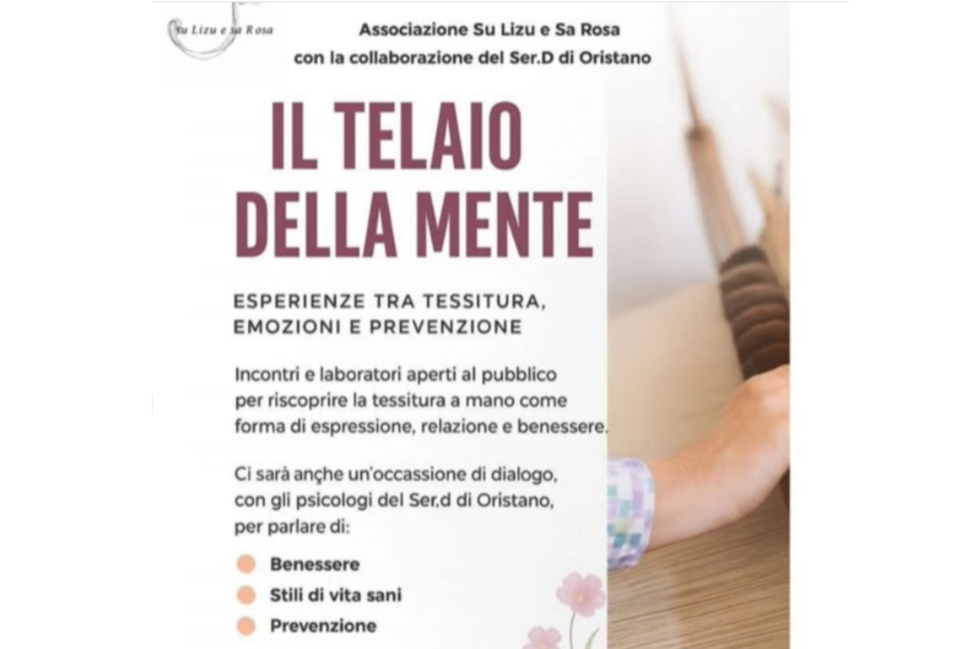 “Il telaio della mente”, la tessitura come strumento di benessere