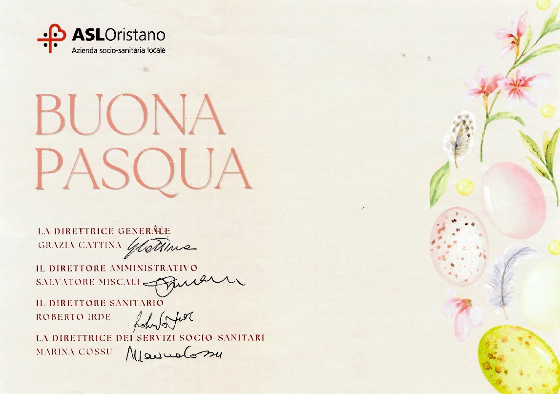 Gli auguri di Buona Pasqua della direzione generale ai dipendenti, i pazienti e a tutti i cittadini