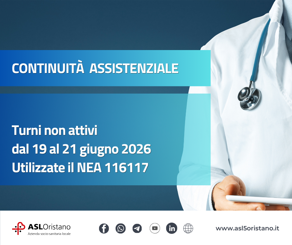Guardie mediche: i turni non attivi da venerdì 19 a domenica 21 giugno