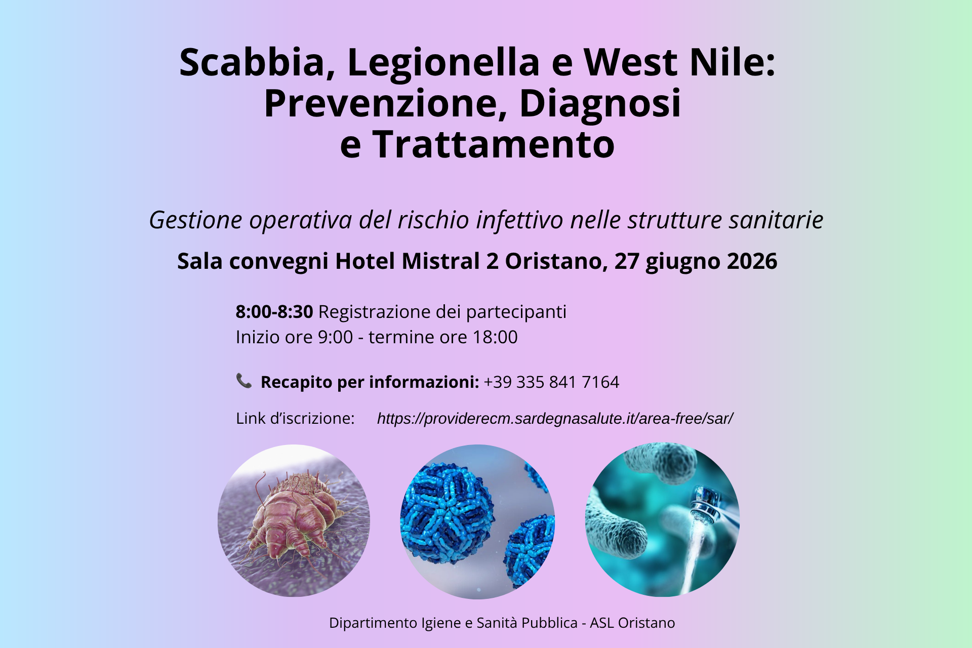 Scabbia, Legionella e West Nile: corso di formazione per gli operatori sanitari